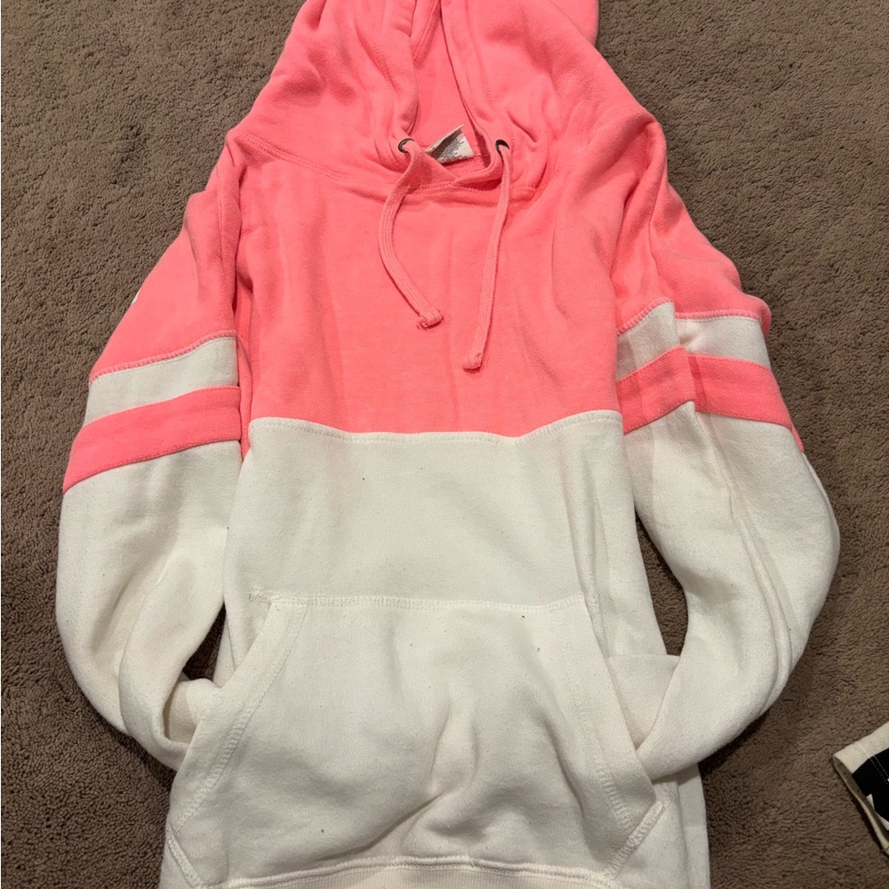 Exist Pink and White Women's Hoodie Sweater